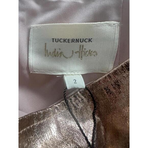 TUCKERNUCK London Gold Metallic Skirt India Hicks Collection $198 NWT Size 2 XS - Picture 5 of 5